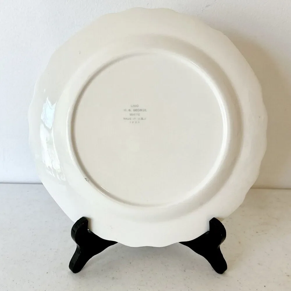 1 Replacement Plate Vintage W.S. George Lido Canarytone Dinner 9.5” Made In USA